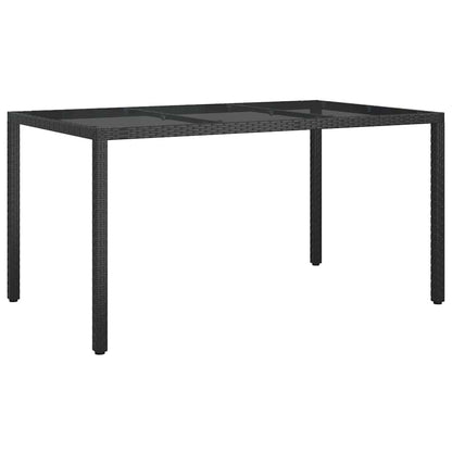 Garten-Eßtisch Schwarz 150 x 90 x 75 cm Poly Rattan