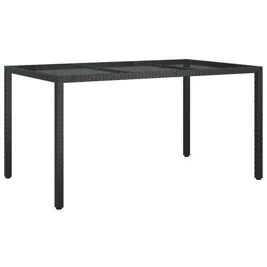 Garten-Eßtisch Schwarz 150 x 90 x 75 cm Poly Rattan