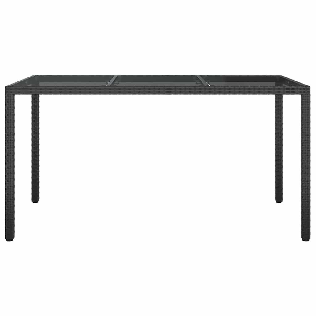 Garten-Eßtisch Schwarz 150 x 90 x 75 cm Poly Rattan