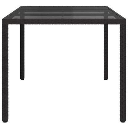 Garten-Eßtisch Schwarz 150 x 90 x 75 cm Poly Rattan