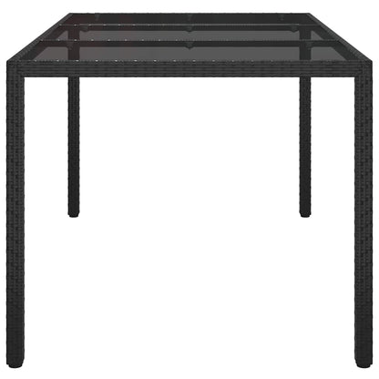 Garten-Eßtisch Schwarz 150 x 90 x 75 cm Poly Rattan