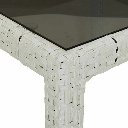 Garten-Eßtisch Weiß 150 x 90 x 75 cm Poly Rattan