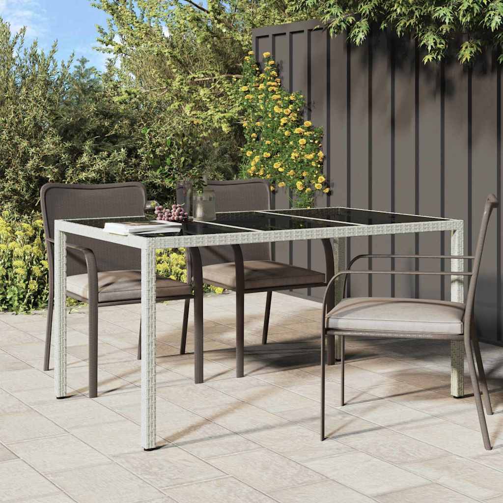 Garten-Eßtisch Weiß 150 x 90 x 75 cm Poly Rattan