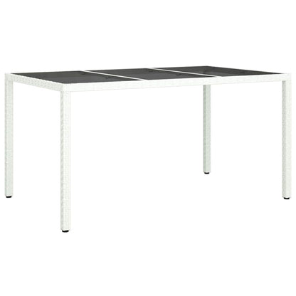 Garten-Eßtisch Weiß 150 x 90 x 75 cm Poly Rattan