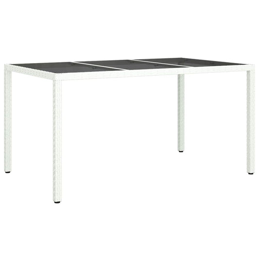Garten-Eßtisch Weiß 150 x 90 x 75 cm Poly Rattan