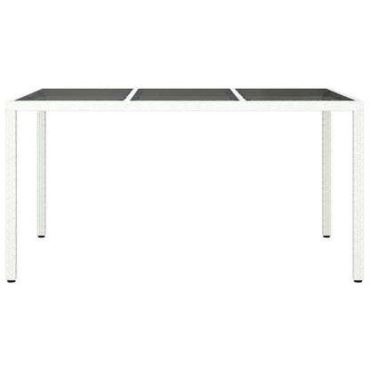 Garten-Eßtisch Weiß 150 x 90 x 75 cm Poly Rattan
