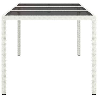 Garten-Eßtisch Weiß 150 x 90 x 75 cm Poly Rattan