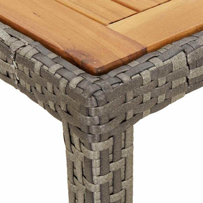 Garten-Eßtisch Grau 150 x 90 x 75 cm Poly Rattan