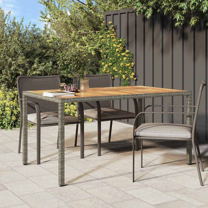 Garten-Eßtisch Grau 150 x 90 x 75 cm Poly Rattan