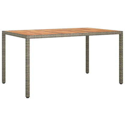 Garten-Eßtisch Grau 150 x 90 x 75 cm Poly Rattan