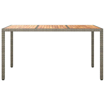 Garten-Eßtisch Grau 150 x 90 x 75 cm Poly Rattan