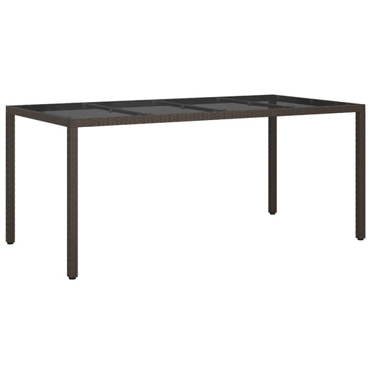 Garten-Eßtisch Braun 190 x 90 x 75 cm Poly Rattan