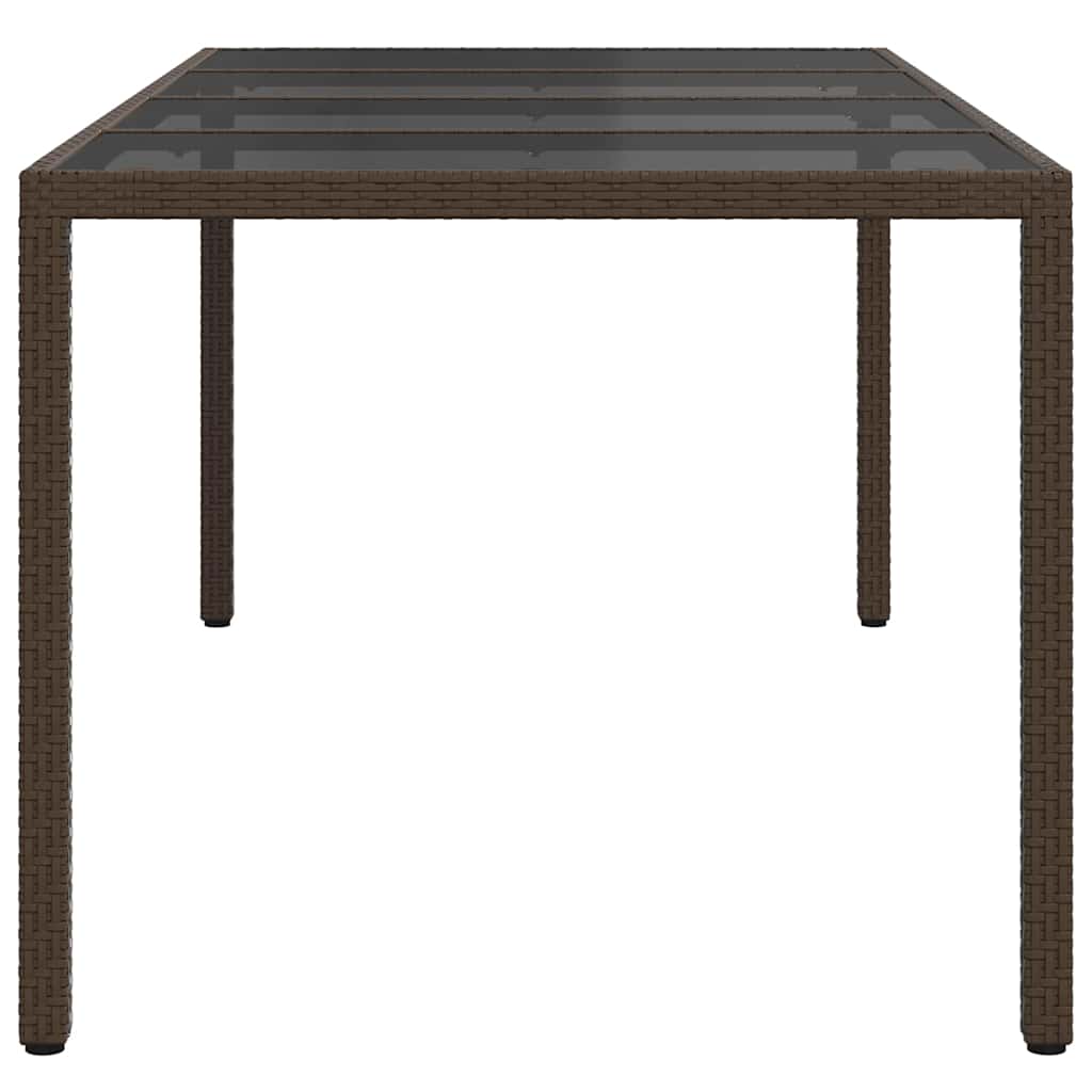 Garten-Eßtisch Braun 190 x 90 x 75 cm Poly Rattan