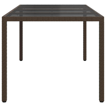 Garten-Eßtisch Braun 190 x 90 x 75 cm Poly Rattan