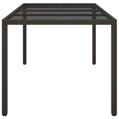 Garten-Eßtisch Braun 190 x 90 x 75 cm Poly Rattan