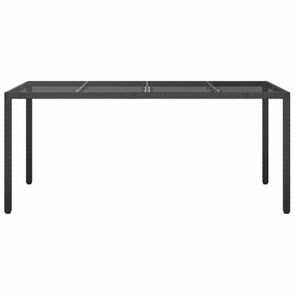 Garten-Eßtisch Schwarz 190 x 90 x 75 cm Poly Rattan