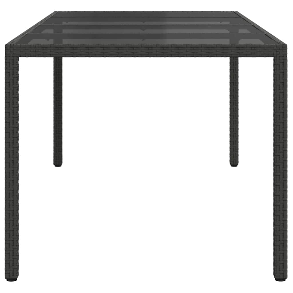 Garten-Eßtisch Schwarz 190 x 90 x 75 cm Poly Rattan