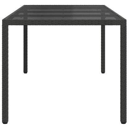 Garten-Eßtisch Schwarz 190 x 90 x 75 cm Poly Rattan