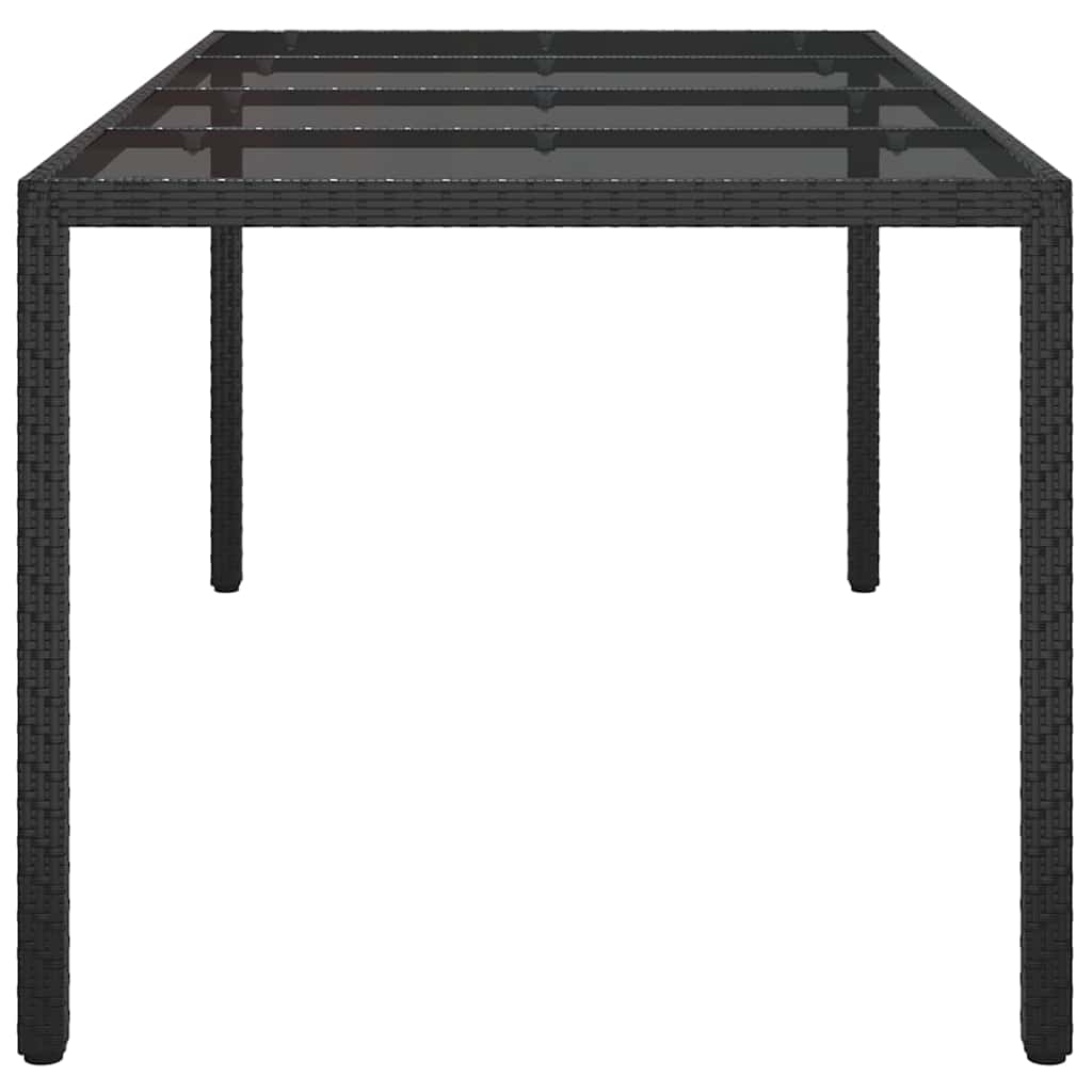 Garten-Eßtisch Schwarz 190 x 90 x 75 cm Poly Rattan