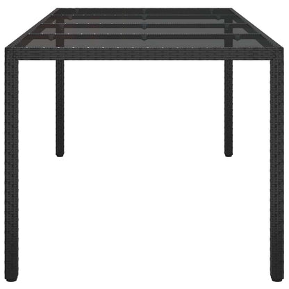 Garten-Eßtisch Schwarz 190 x 90 x 75 cm Poly Rattan