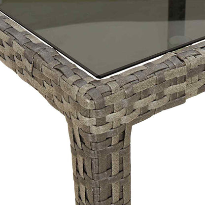 Garten-Eßtisch Grau 190 x 90 x 75 cm Poly Rattan