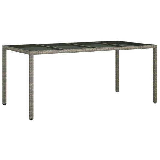 Garten-Eßtisch Grau 190 x 90 x 75 cm Poly Rattan