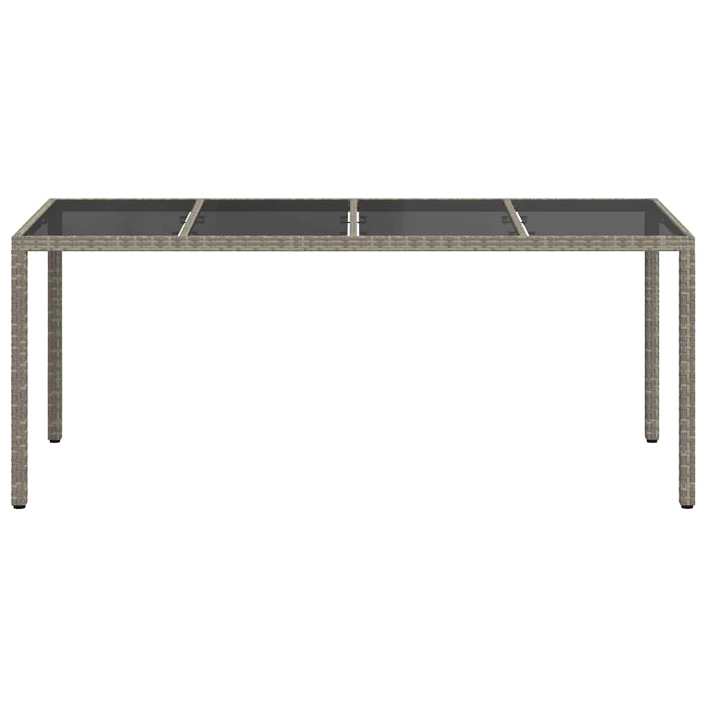 Garten-Eßtisch Grau 190 x 90 x 75 cm Poly Rattan