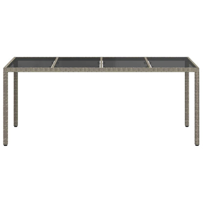 Garten-Eßtisch Grau 190 x 90 x 75 cm Poly Rattan