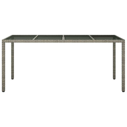 Garten-Eßtisch Grau 190 x 90 x 75 cm Poly Rattan