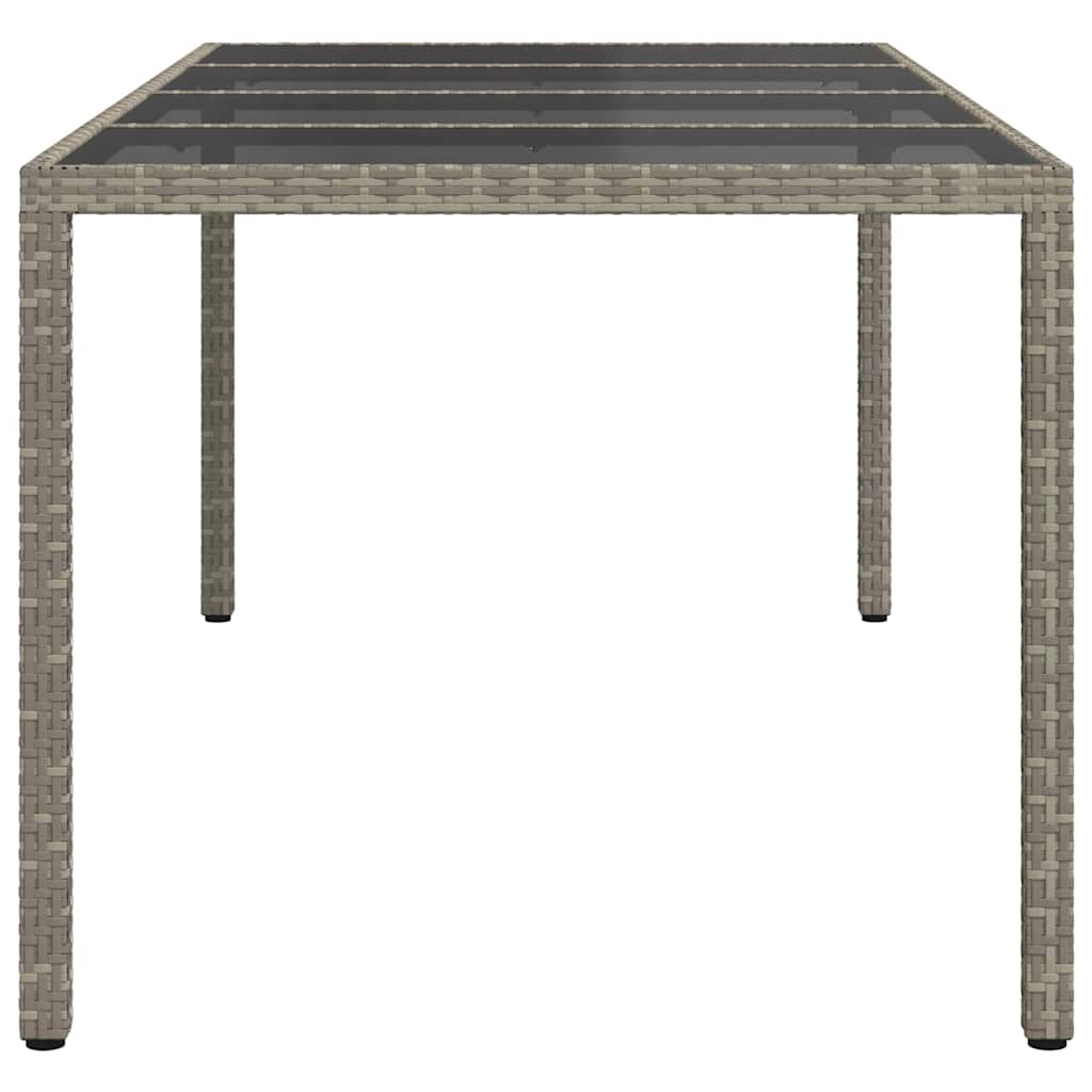 Garten-Eßtisch Grau 190 x 90 x 75 cm Poly Rattan