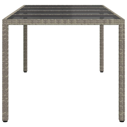 Garten-Eßtisch Grau 190 x 90 x 75 cm Poly Rattan
