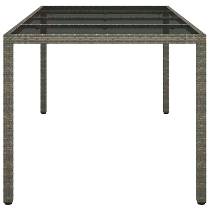 Garten-Eßtisch Grau 190 x 90 x 75 cm Poly Rattan