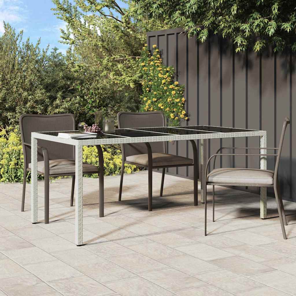 Garten-Eßtisch Weiß 190 x 90 x 75 cm Poly Rattan
