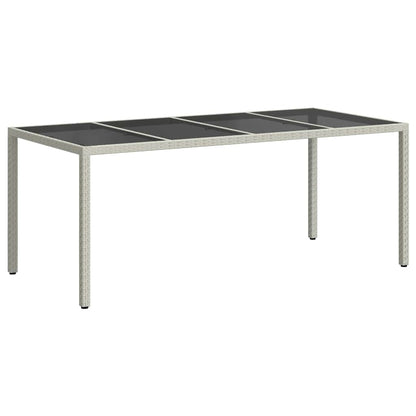 Garten-Eßtisch Weiß 190 x 90 x 75 cm Poly Rattan