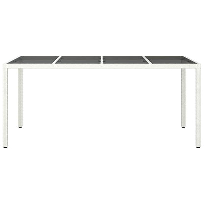 Garten-Eßtisch Weiß 190 x 90 x 75 cm Poly Rattan