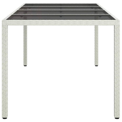 Garten-Eßtisch Weiß 190 x 90 x 75 cm Poly Rattan