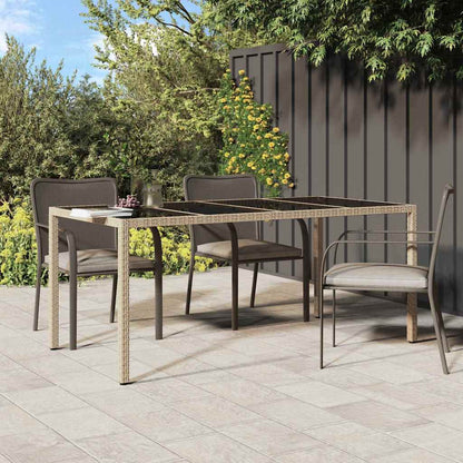 Garten-Eßtisch Beige 190 x 90 x 75 cm Poly Rattan