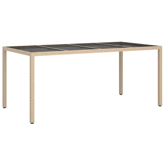 Garten-Eßtisch Beige 190 x 90 x 75 cm Poly Rattan