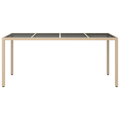 Garten-Eßtisch Beige 190 x 90 x 75 cm Poly Rattan