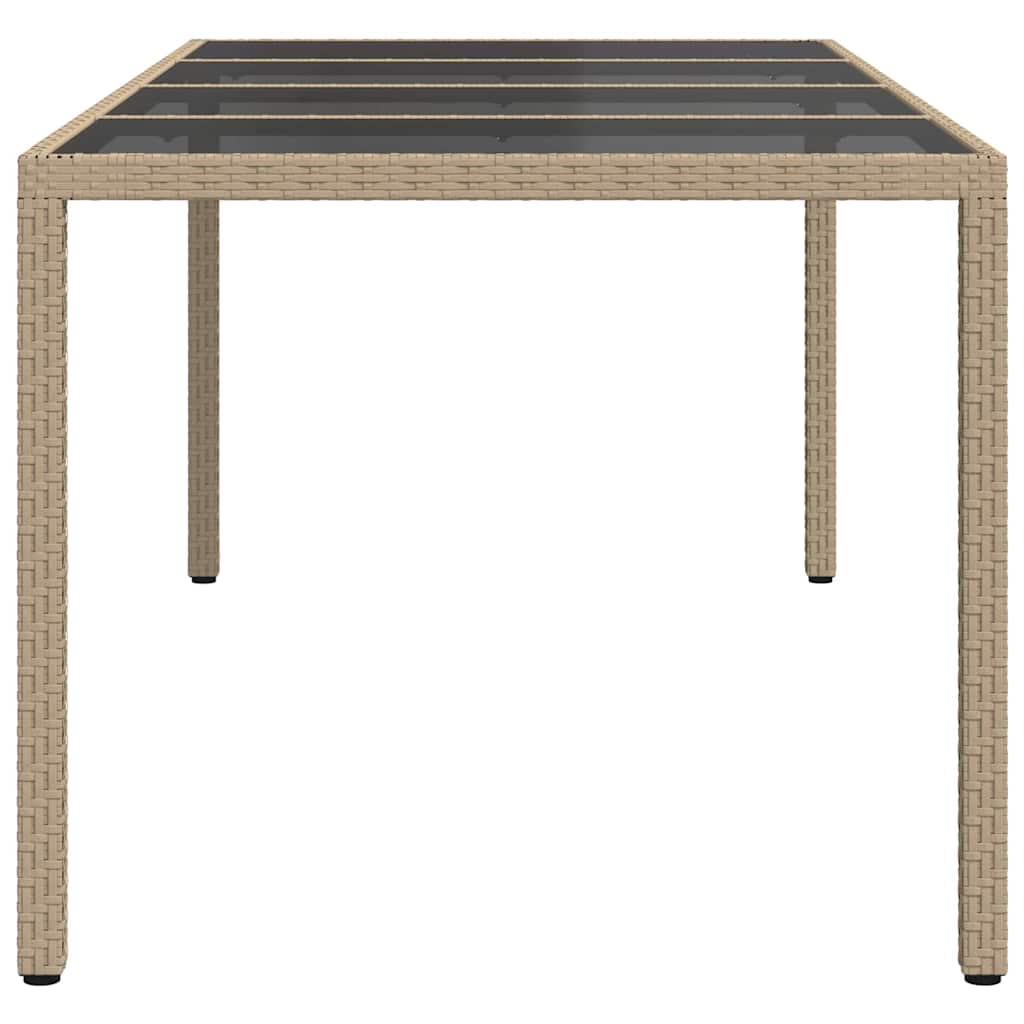 Garten-Eßtisch Beige 190 x 90 x 75 cm Poly Rattan