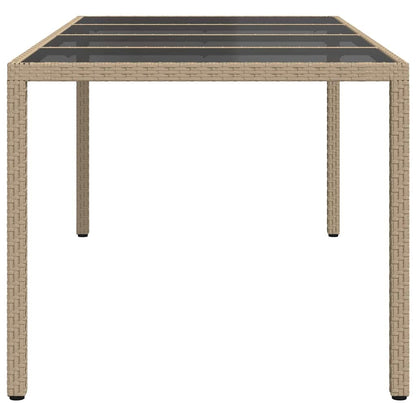 Garten-Eßtisch Beige 190 x 90 x 75 cm Poly Rattan
