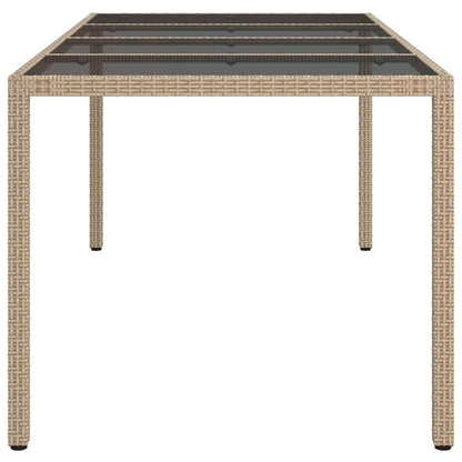 Garten-Eßtisch Beige 190 x 90 x 75 cm Poly Rattan