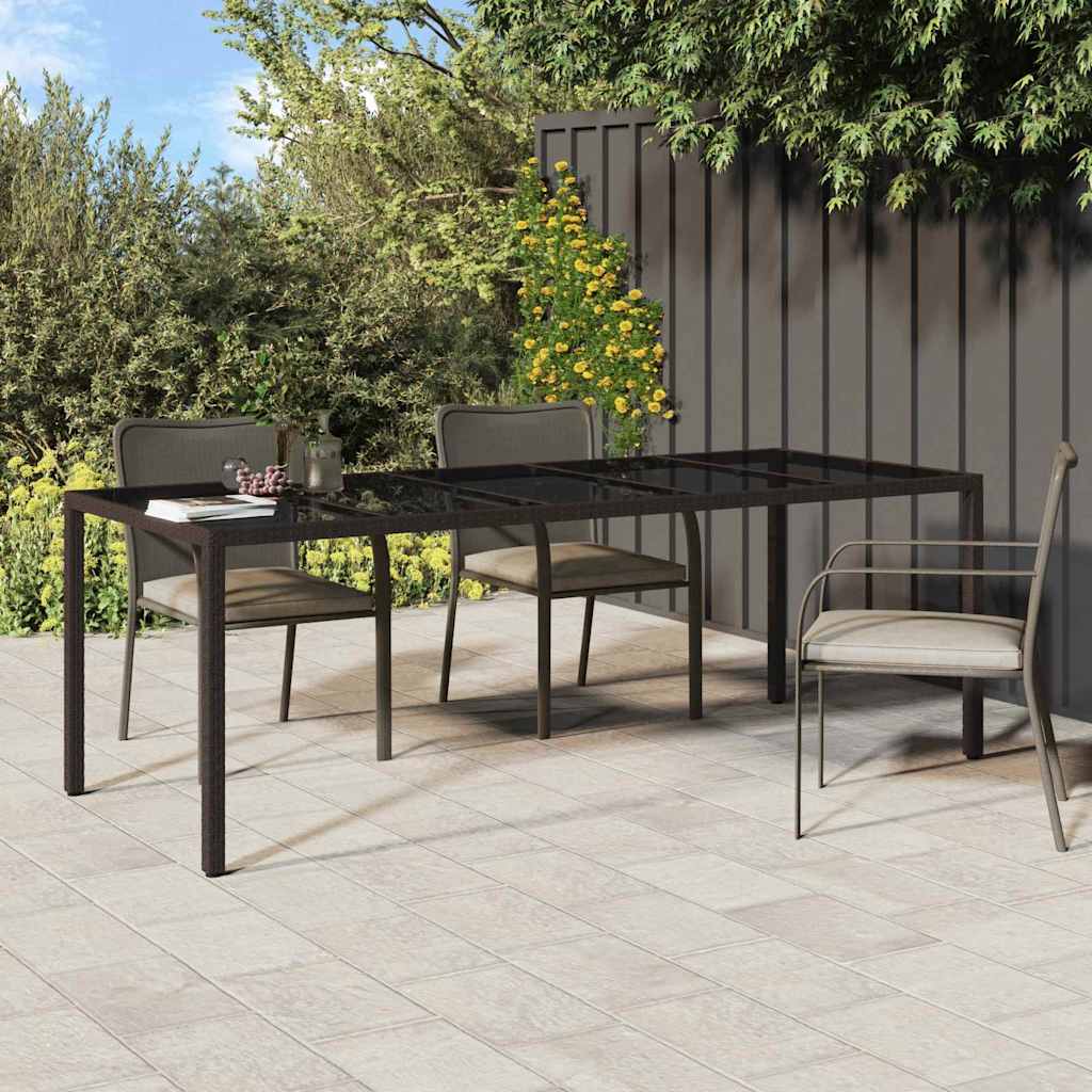 Garten-Eßtisch Braun 250 x 100 x 75 cm Poly Rattan