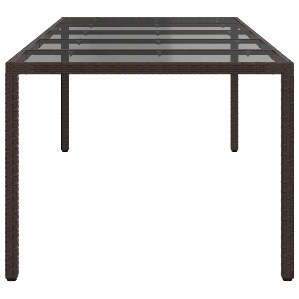 Garten-Eßtisch Braun 250 x 100 x 75 cm Poly Rattan