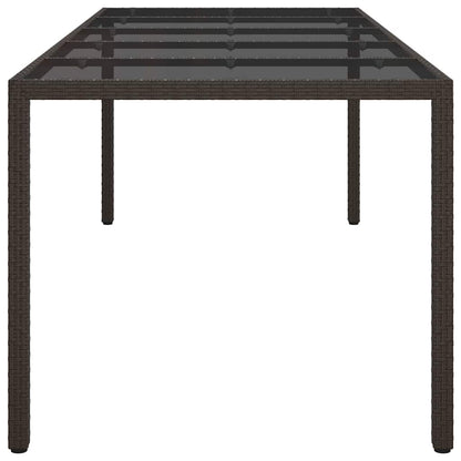 Garten-Eßtisch Braun 250 x 100 x 75 cm Poly Rattan
