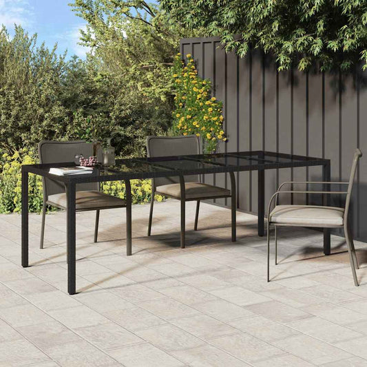 Garten-Eßtisch Reines Schwarz 250 x 100 x 75 cm Poly Rattan