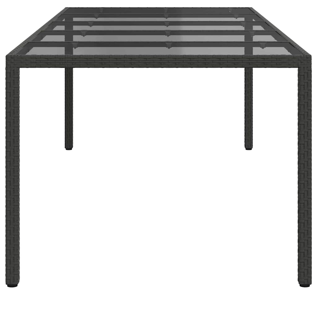 Garten-Eßtisch Reines Schwarz 250 x 100 x 75 cm Poly Rattan