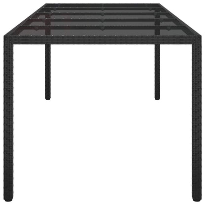 Garten-Eßtisch Reines Schwarz 250 x 100 x 75 cm Poly Rattan
