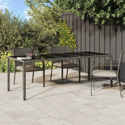 Garten-Eßtisch Grau 250 x 100 x 75 cm Poly Rattan