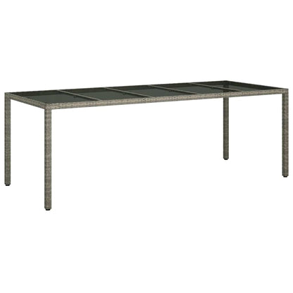 Garten-Eßtisch Grau 250 x 100 x 75 cm Poly Rattan